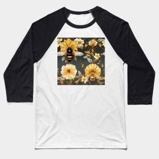 Honeycomb and Bee Pattern 18 Baseball T-Shirt